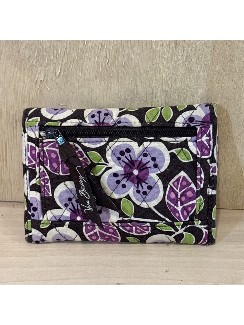 Vera Bradley Retired Plum Petals Wallet With Change Pocket
